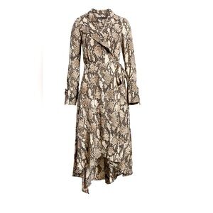 Karen Millen Snake Print Long Sleeve Wrap Dress Flare